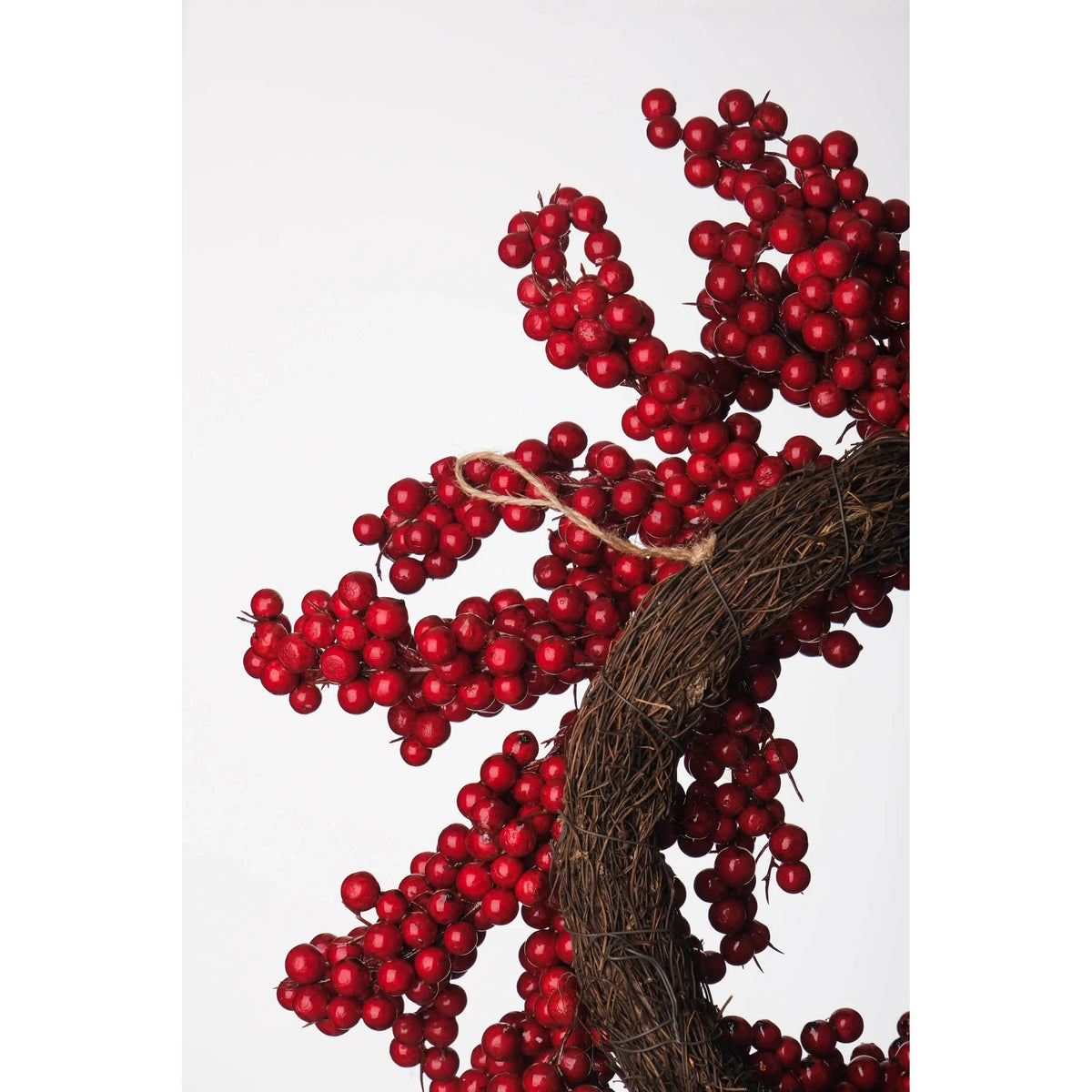 Corona de Bayas artificial de 36 cm, color rojo