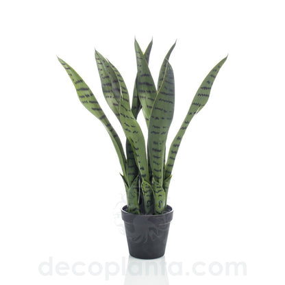 Sansevieria artificial verde de 50 cm con macetero