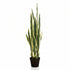 Sansevieria artificial verde y amarilla de 97 cm con macetero
