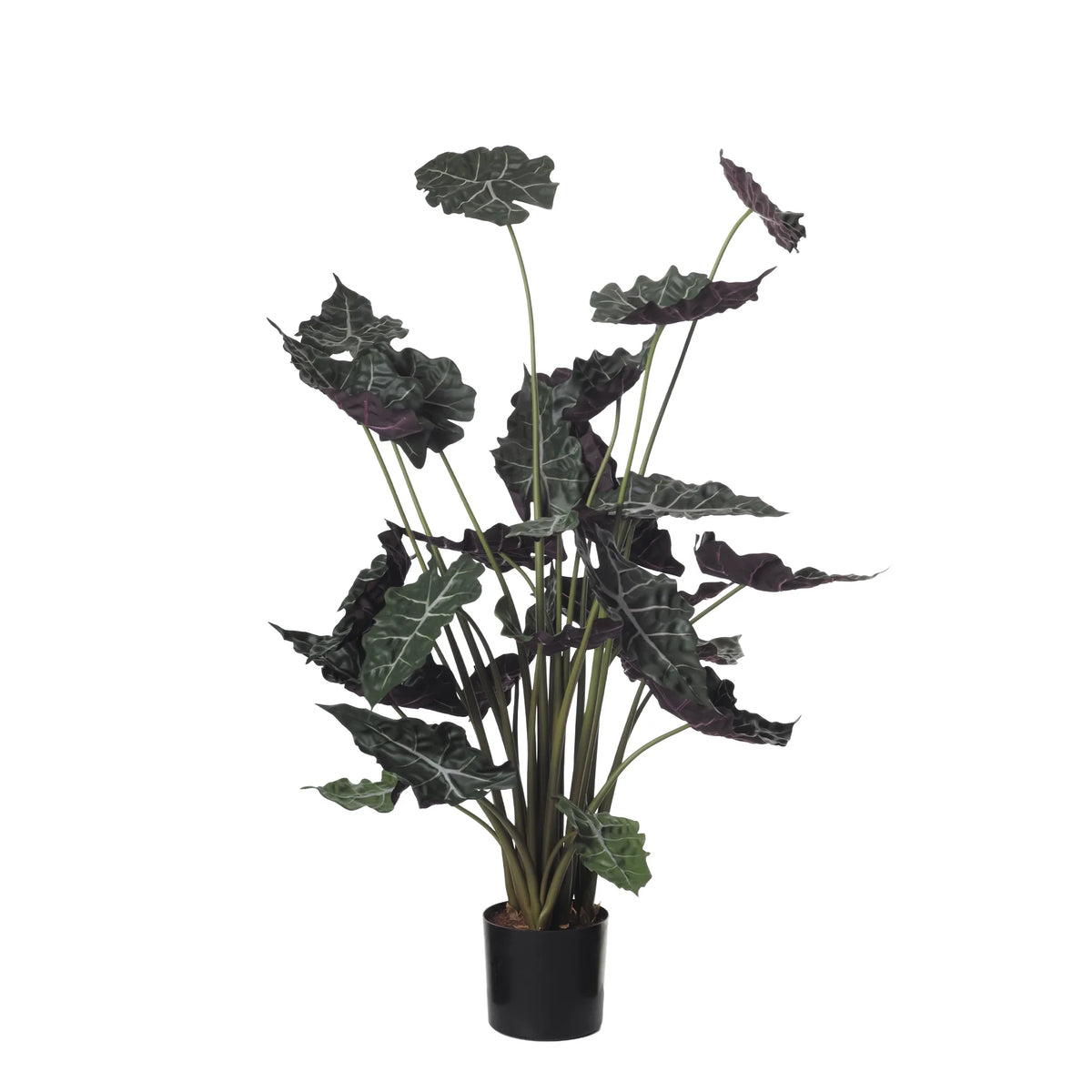 Alocasia artificial de 110 cm, color verde y rojo