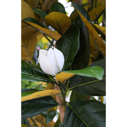 Árbol de Magnolia artificial de 210 cm, color crema