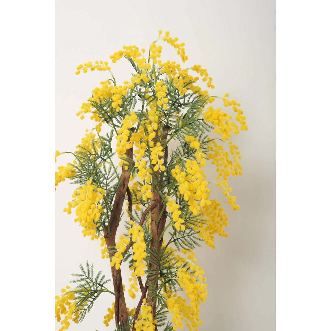 Árbol de Mimosa artificial de 150 cm, color amarillo
