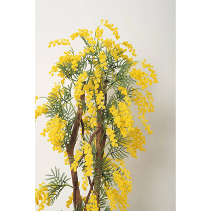 Árbol de Mimosa artificial de 150 cm, color amarillo