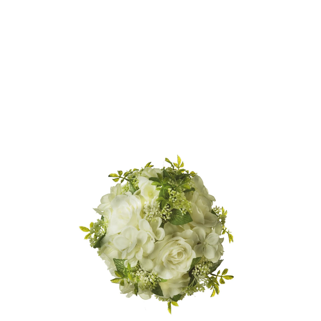 Bola artificial de Rosas y Gypsophila para Boda de 19 cm, color blanco