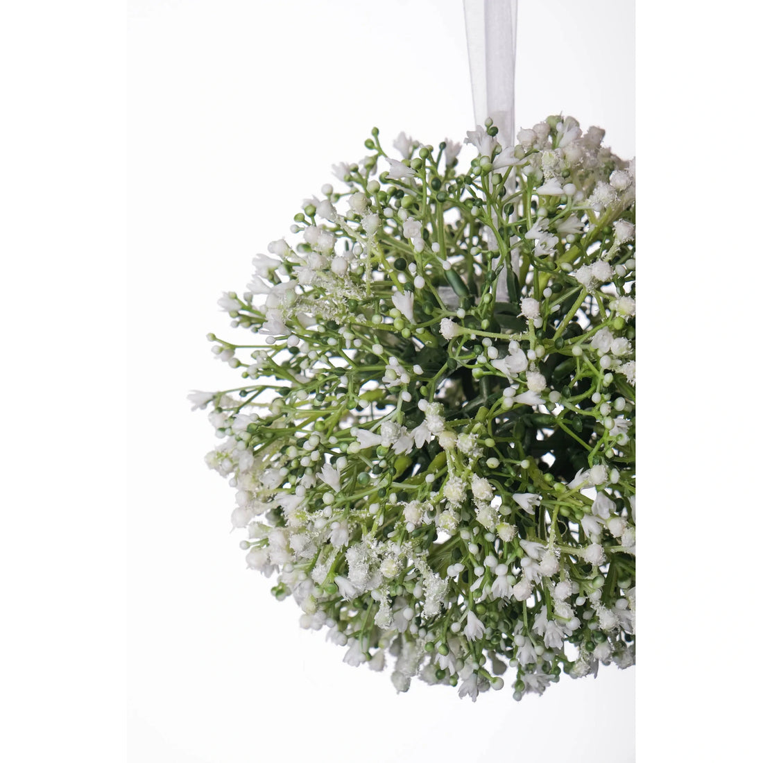 Bola de Gypsophila artificial Colgante de 16 cm, color blanco