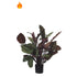 Calathea artificial Ignífuga de 84 cm, color verde y rojo