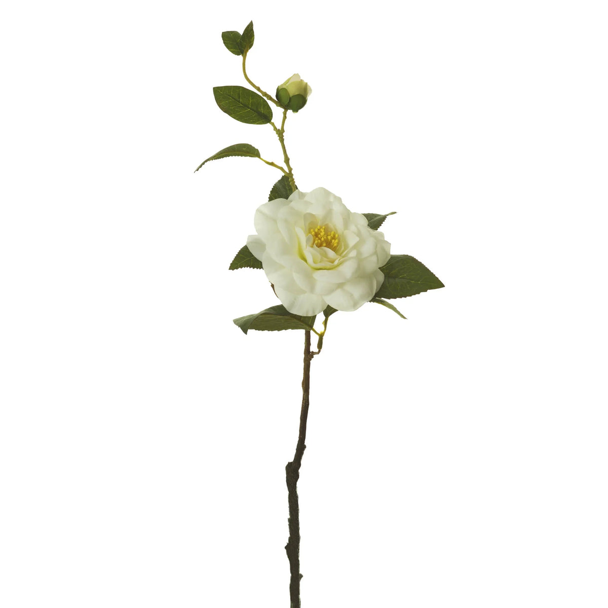 Camelia artificial de 58 cm, color blanco