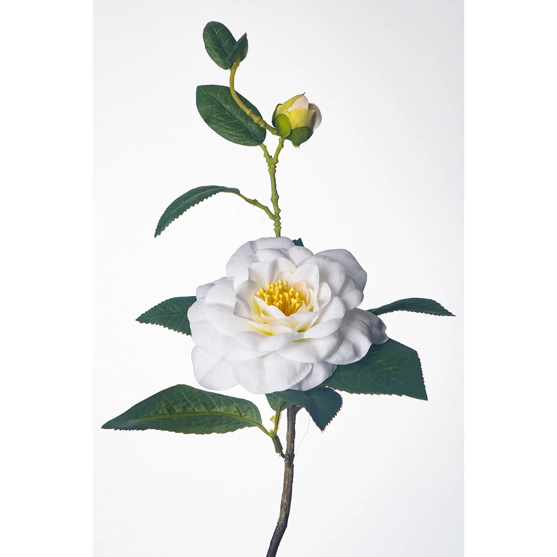 Camelia artificial de 58 cm, color blanco