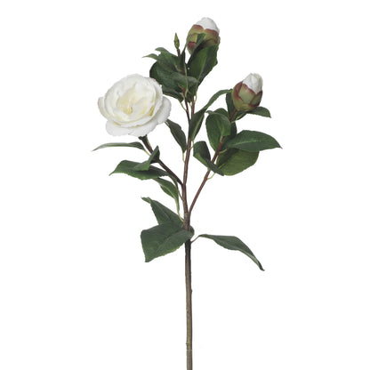 Camelia artificial de 61 cm, color blanco