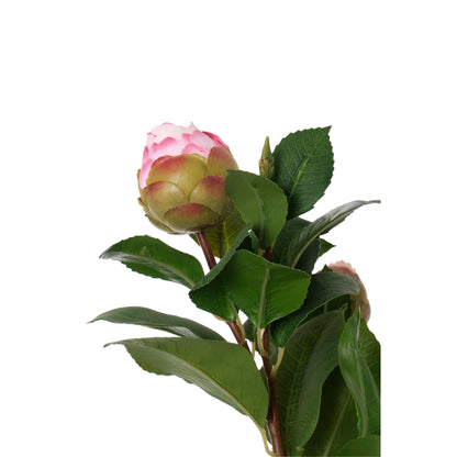Camelia artificial de 61 cm, color rosa