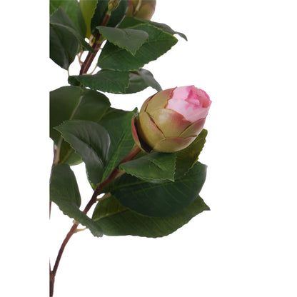 Camelia artificial de 61 cm, color rosa fuerte