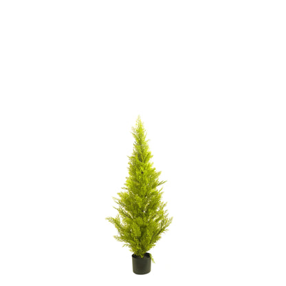 Ciprés Cedro artificial de 120 cm, color verde pálido