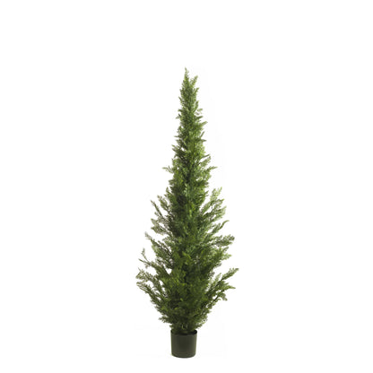 Ciprés Cedro artificial de 182 cm, color verde