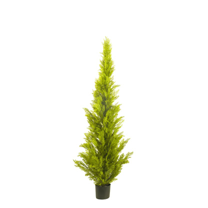 Ciprés Cedro artificial de 182 cm, color verde pálido