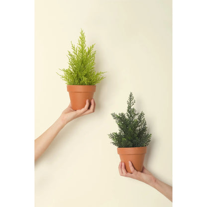 Montaje: ciprés Cedro artificial de 32 cm, color verde pálido; las otras piezas no se incluyen