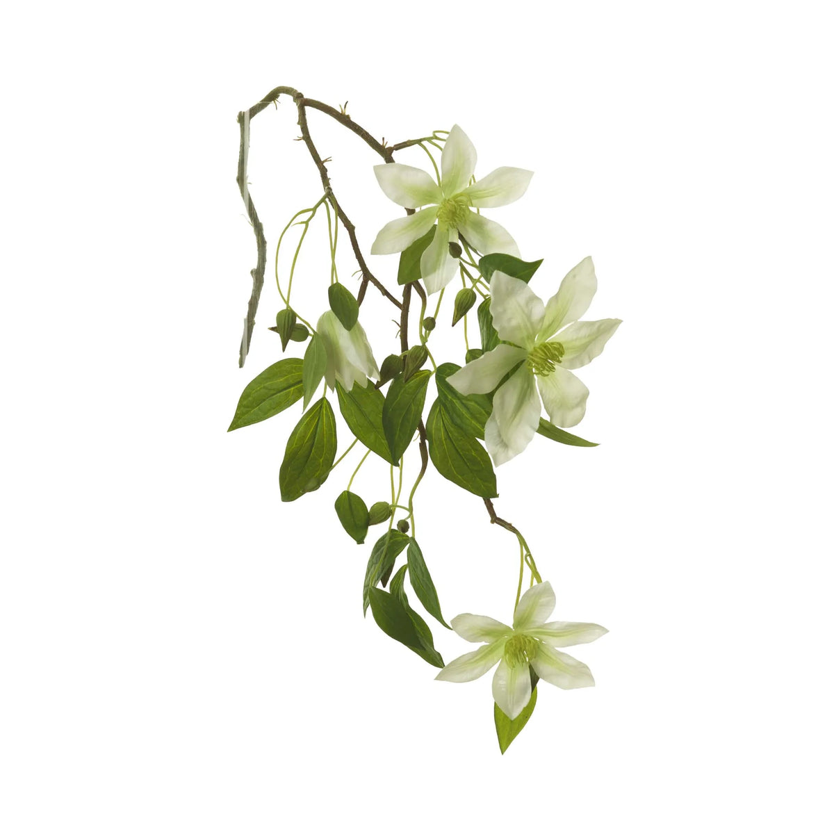 Clemátide artificial Colgante de 59 cm, color crema