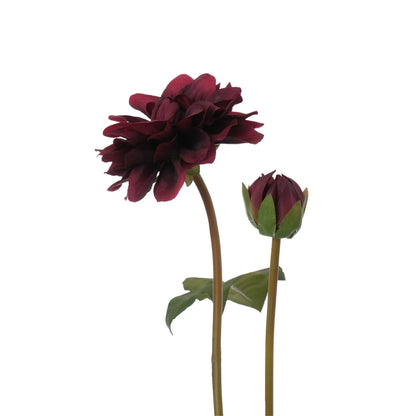 Dalia artificial de 42 cm, color burdeos