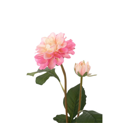 Dalia artificial de 42 cm, color rosa