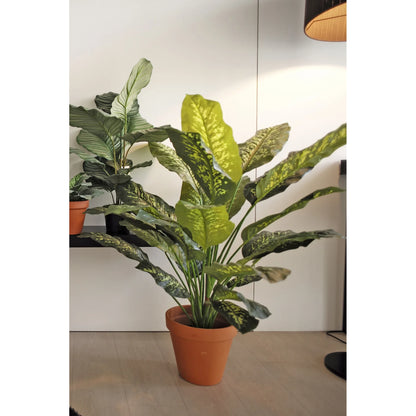 Montaje: dieffenbachia artificial de 87 cm, color verde; las otras piezas no se incluyen