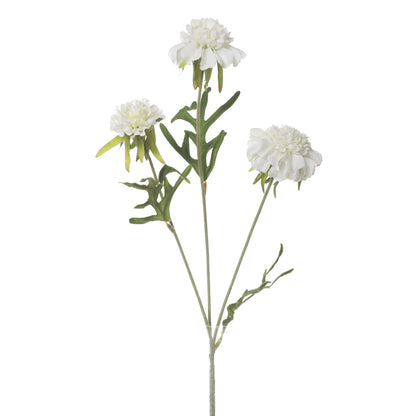 Escabiosa artificial de 50 cm, color blanco