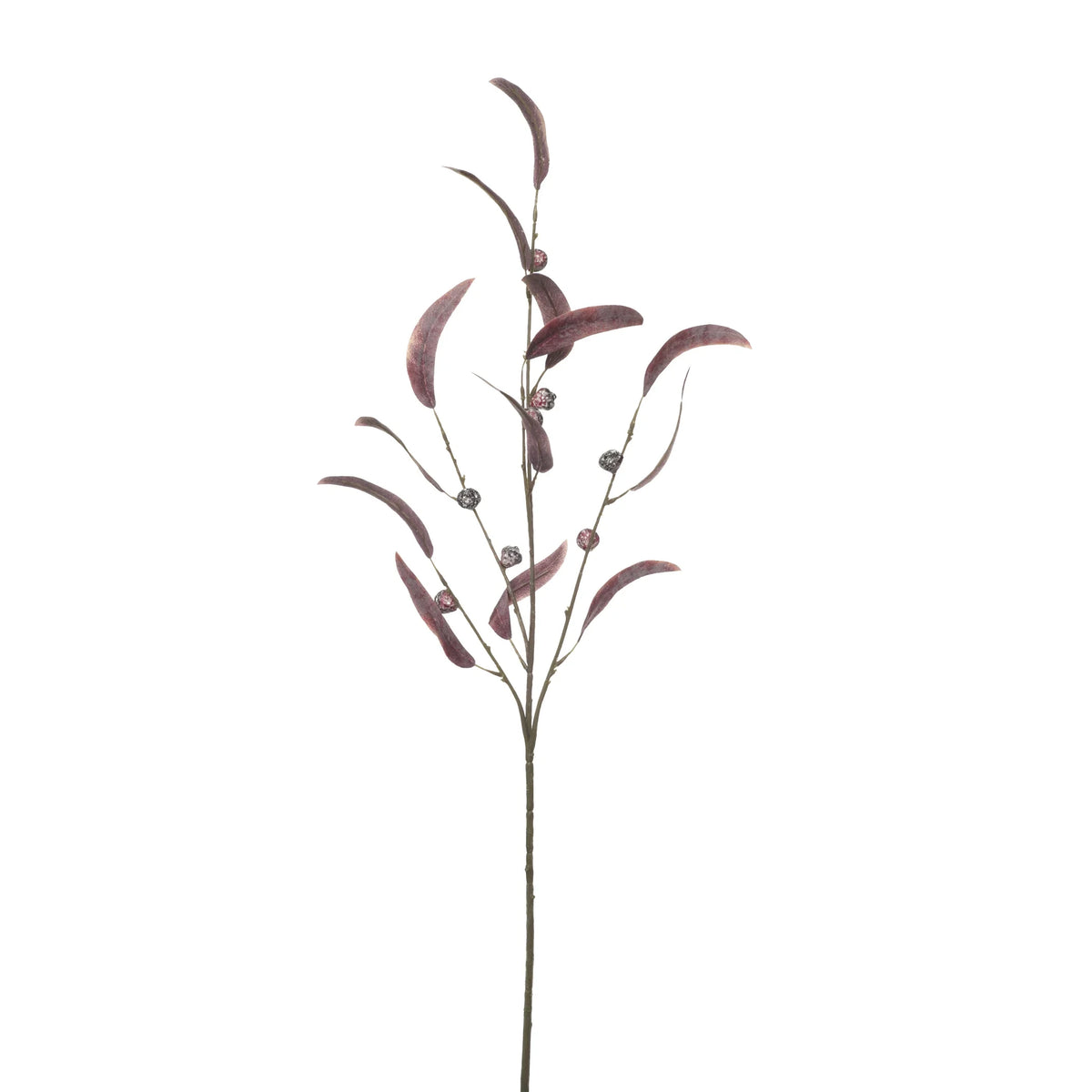 Eucalipto artificial de 80 cm, color burdeos