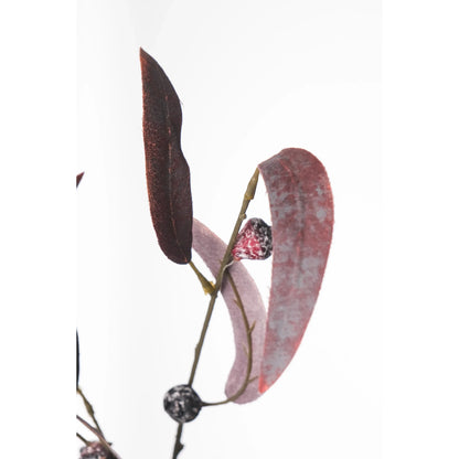 Eucalipto artificial de 80 cm, color burdeos