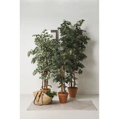 Montaje: ficus artificial de 210 cm, color verde; las otras piezas no se incluyen