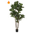 Ficus Lyrata artificial Ignífugo de 240 cm, color verde