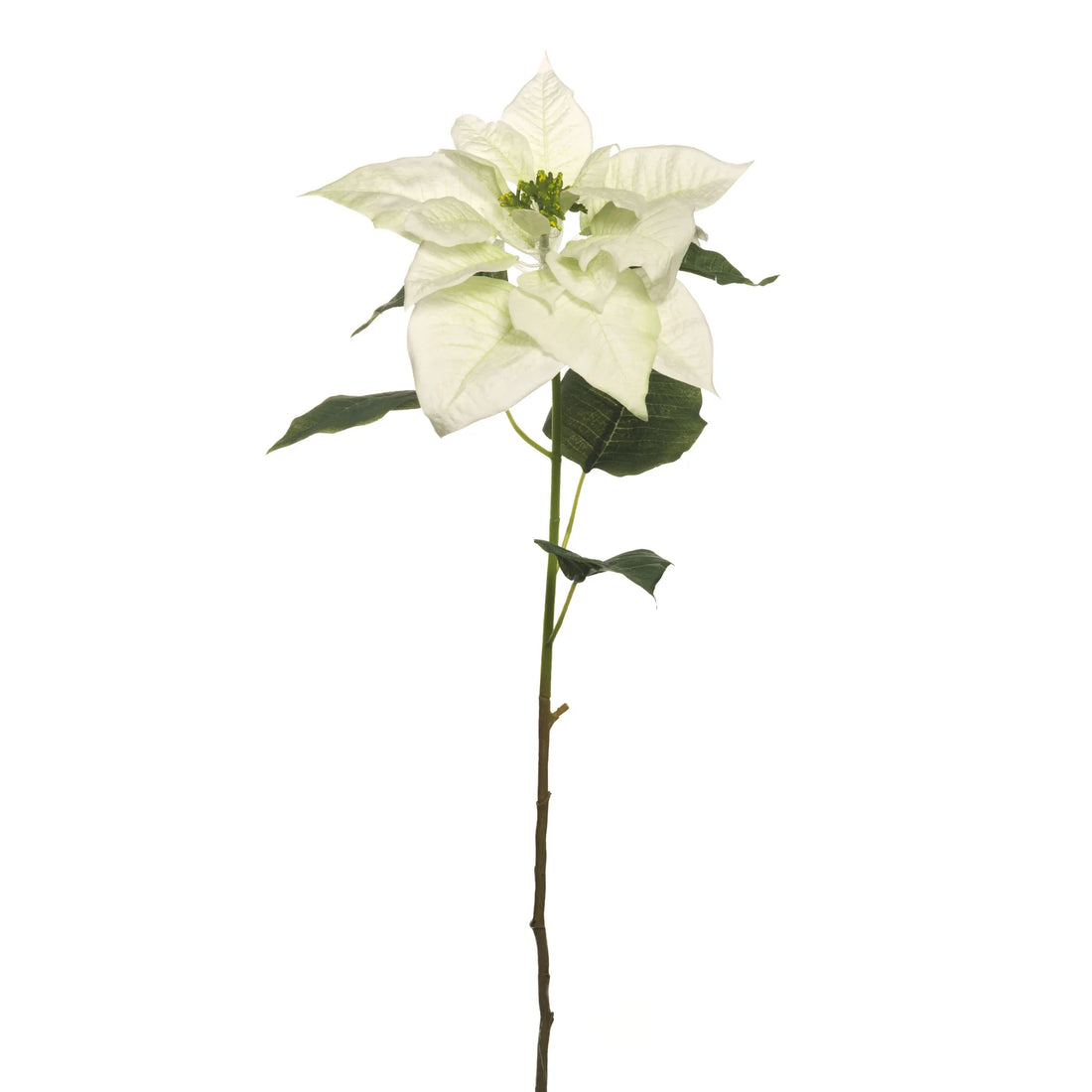 Flor de Pascua artificial de 74 cm, color blanco y verde