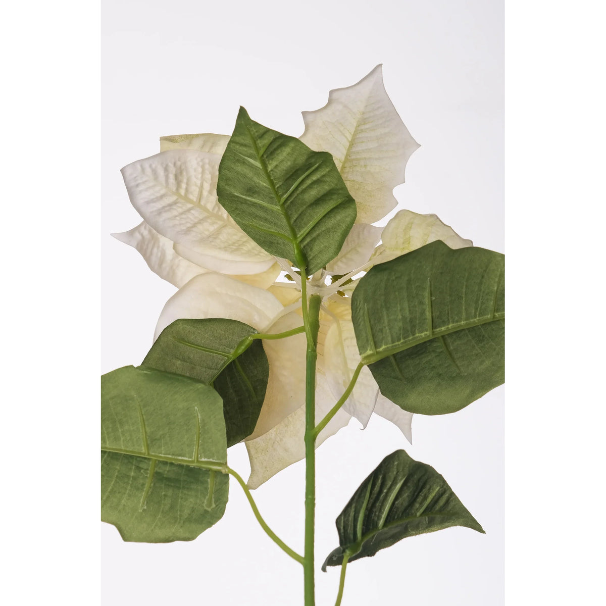Flor de Pascua artificial de 74 cm, color blanco y verde