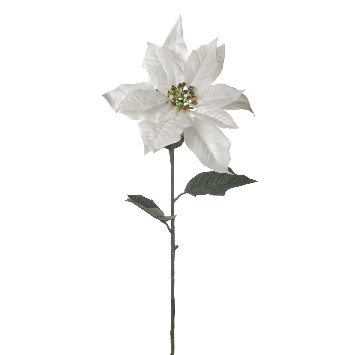 Flor de Pascua artificial en Vara de 76 cm, color blanco