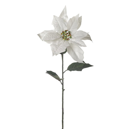Flor de Pascua artificial en Vara de 76 cm, color blanco