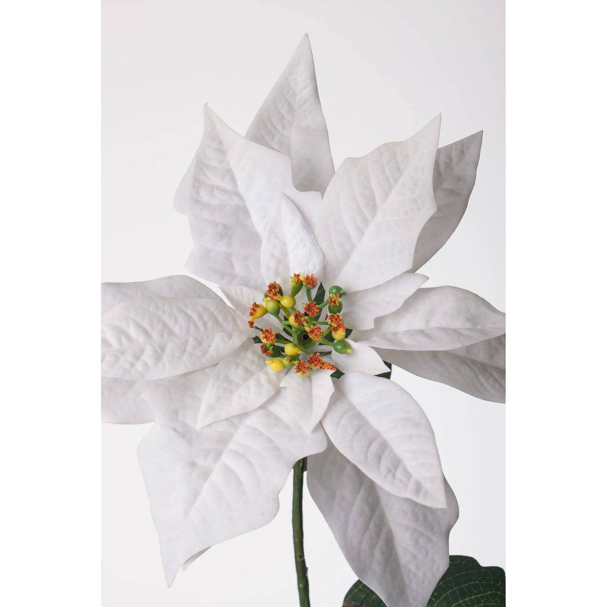 Flor de Pascua artificial en Vara de 76 cm, color blanco
