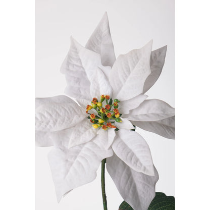 Flor de Pascua artificial en Vara de 76 cm, color blanco