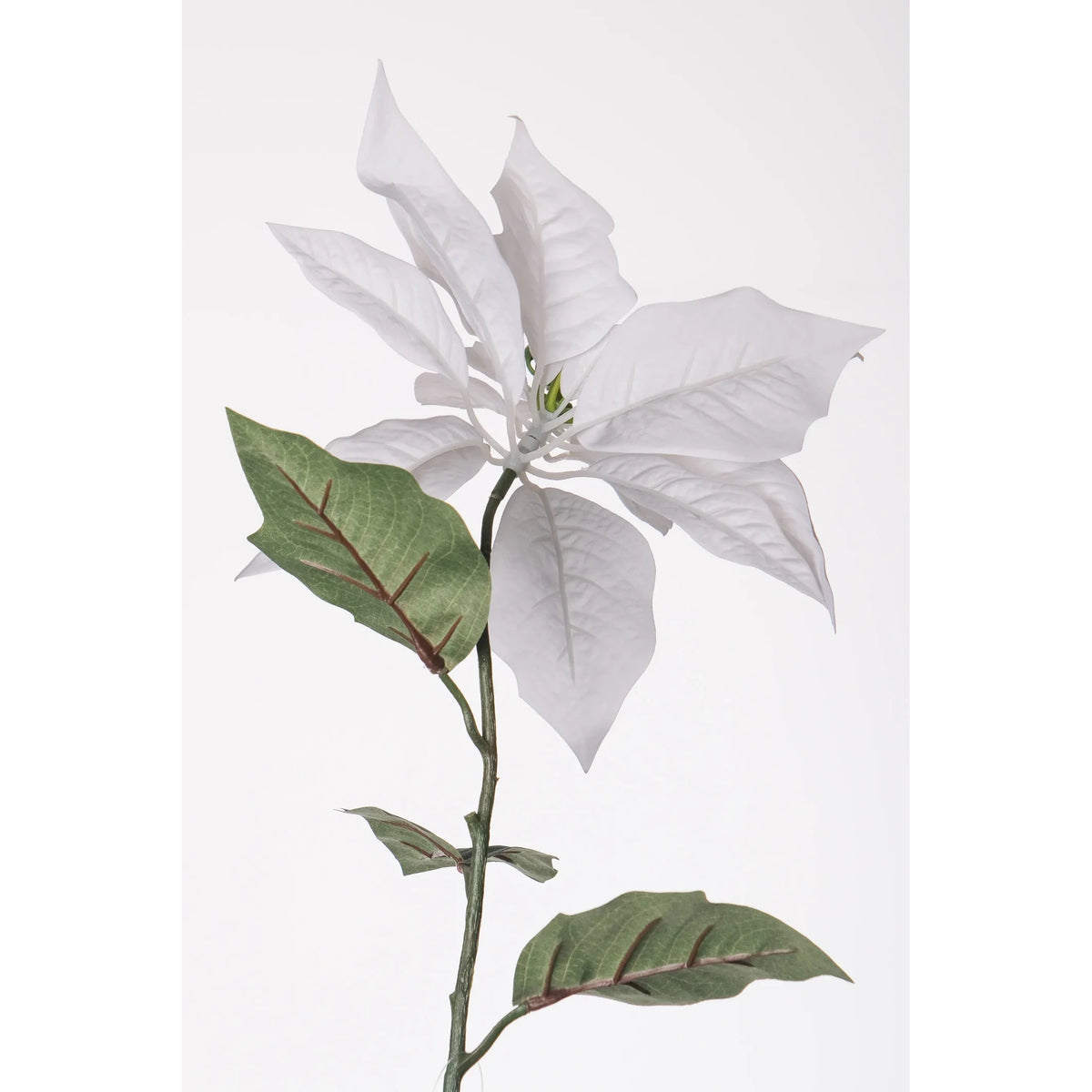 Flor de Pascua artificial en Vara de 76 cm, color blanco