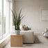 Sansevieria artificial Dekogreen en un salon moderno y luminoso