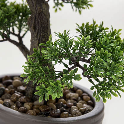 Detalle del realismo de las hojas del Bonsái Ficus artificial de Dekogreen