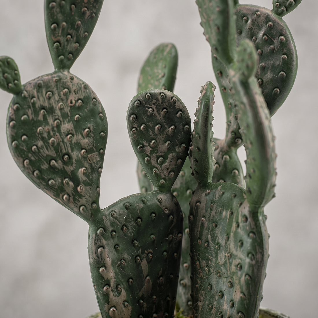 Detalle del realismo del Cactus plano artificial de Dekogreen