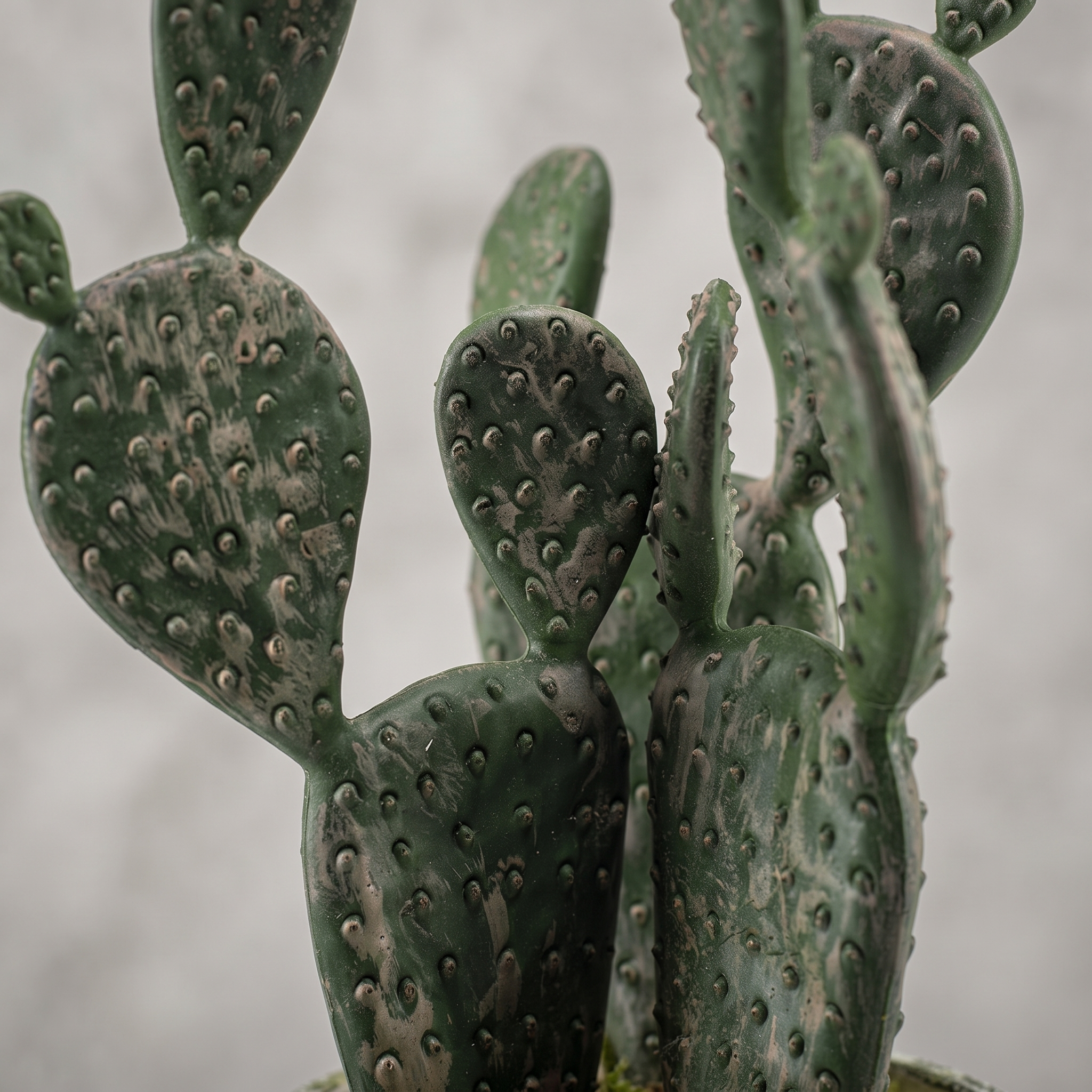 Detalle del realismo del Cactus plano artificial de Dekogreen