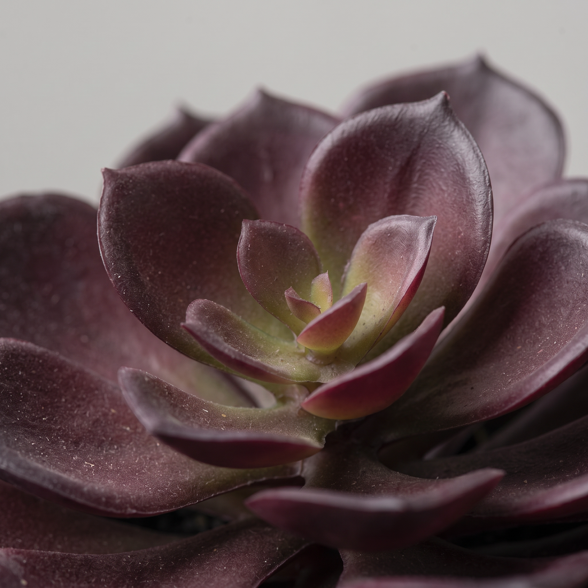 Detalle del realismo de las hojas de la Echeveria Pelusida artificial de Dekogreen