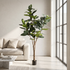 Ficus Elastic de 180 cm artificial Dekogreen decorando un salón moderno y luminoso