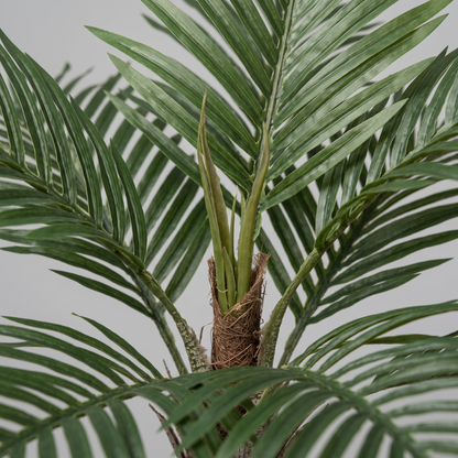 Detalle del realismo de las hojas de la Gran Palmera UV artificial de Dekogreen