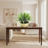 Hierba Gold artificial en consola elegante