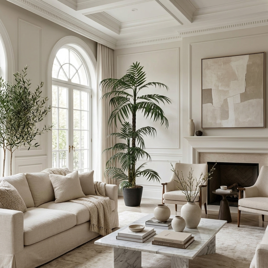 Palmera Premium artificial 175 cm en salón elegante