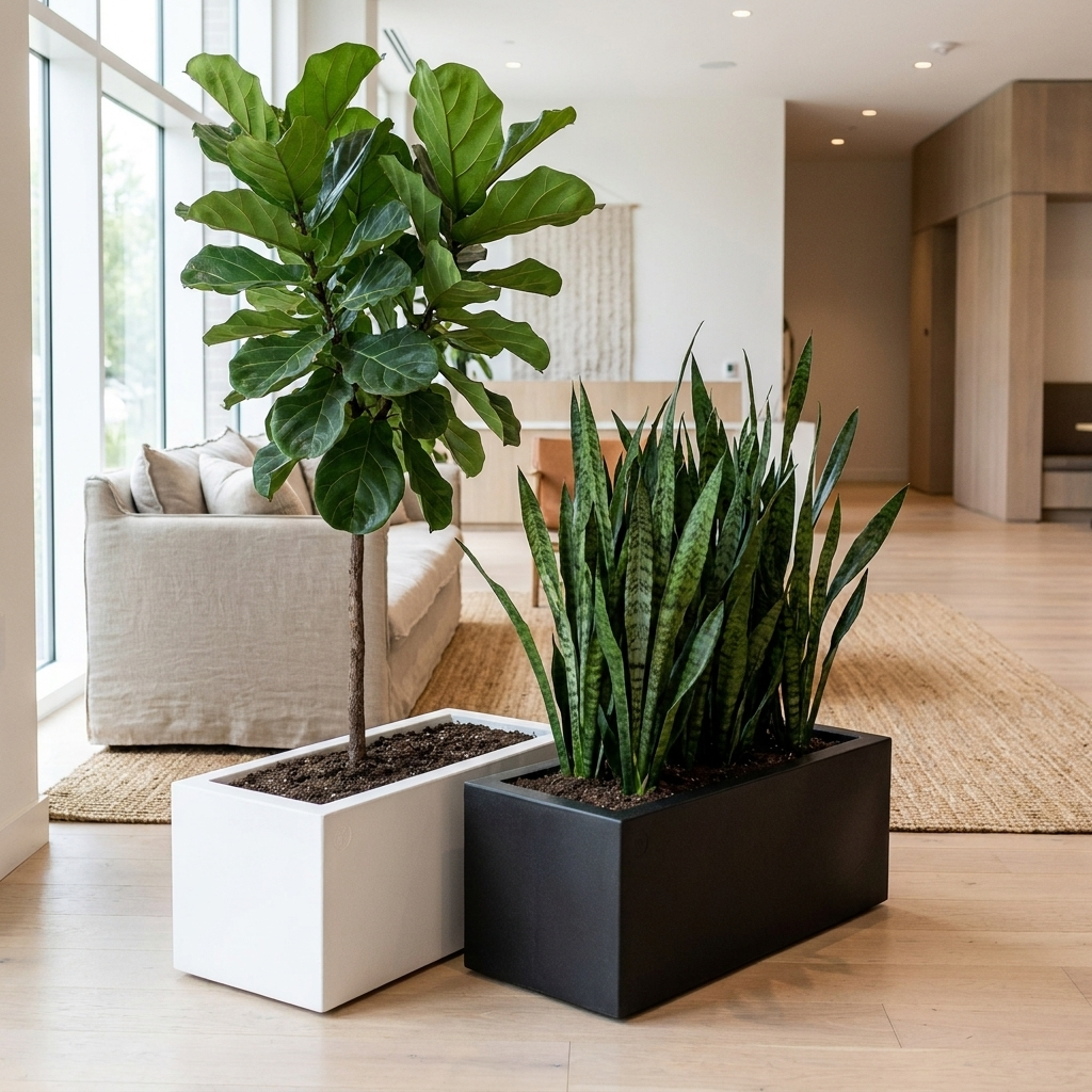 Jardinera Maxideco en salón amplio