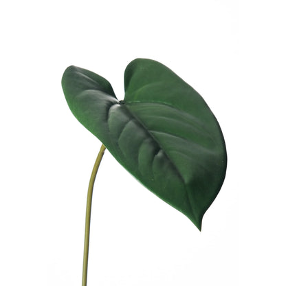 Hoja de Anturio artificial de 40 cm, color verde