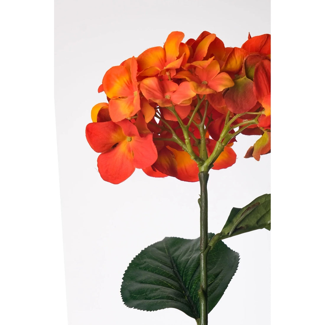 Hortensia artificial de 68 cm, color naranja
