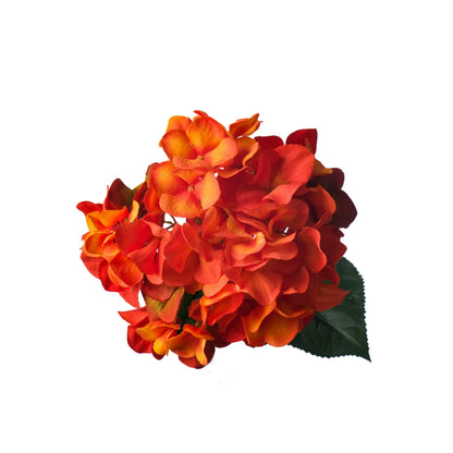 Hortensia artificial de 68 cm, color naranja