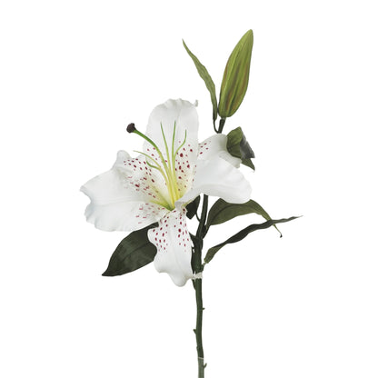 Lilium artificial de 70 cm, color blanco