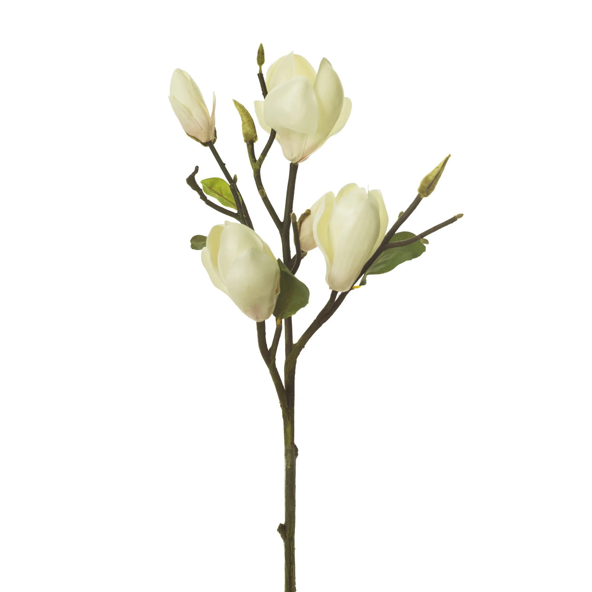 Magnolia artificial de 51 cm, color blanco